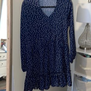 Long sleeve polka dot dress
